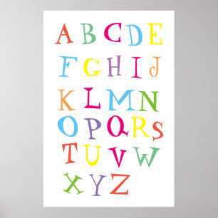 Farbiges englisches Alphabet-Poster für Kinder Poster