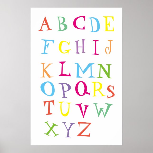 Farbiges englisches Alphabet-Poster für Kinder Poster (Vorne)
