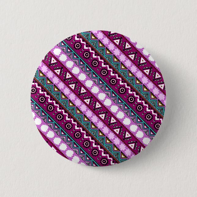 Farbiges ethnisches Muster Design Mauspad Button (Vorderseite)