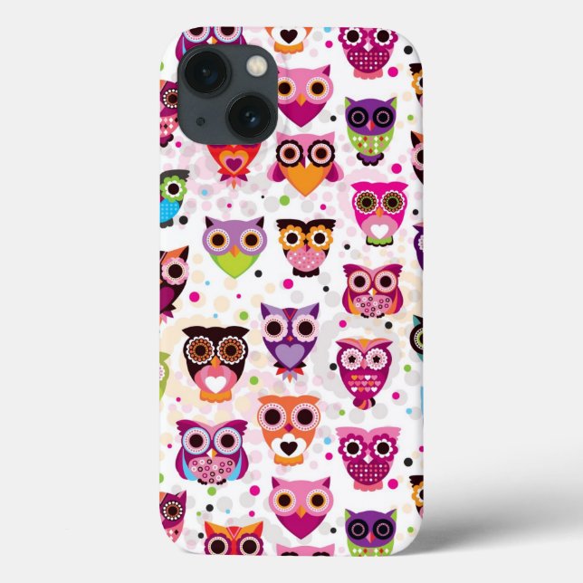 Farbiges Eule-Muster für Kinder 2 Case-Mate iPhone Hülle (Rückseite)