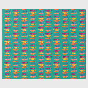 Farbiges Extravagantes Fish Wrapping Paper Geschenkpapier