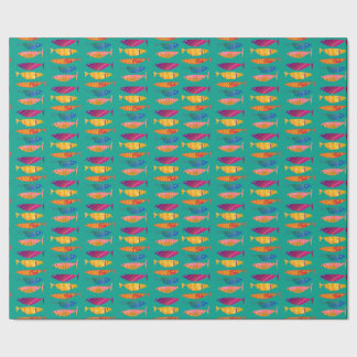 Farbiges Extravagantes Fish Wrapping Paper Geschenkpapier
