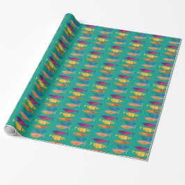 Farbiges Extravagantes Fish Wrapping Paper Geschenkpapier