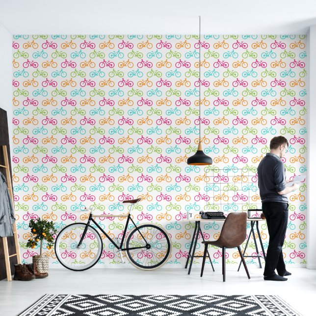 Farbiges Fahrraddesign Tapete (Wohnbereich)