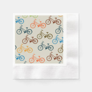 Farbiges Fahrradmuster Serviette