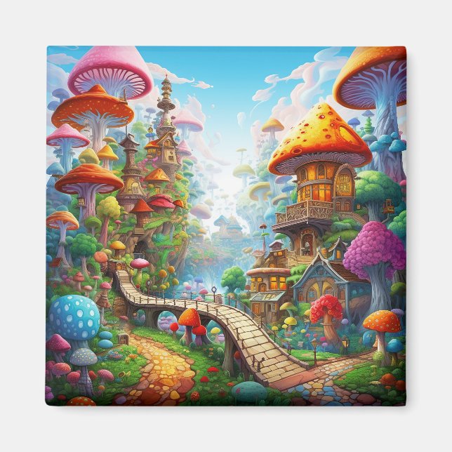 Farbiges Fantasieland Magnet (Vorne)