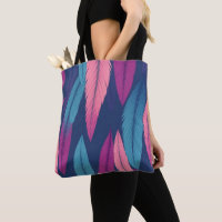 Farbiges Feder-Muster-Tasche mit schwarzem Trageri