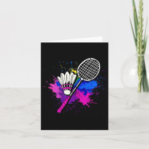 Farbiges Federballschläger _ Badmintonspieler  Karte