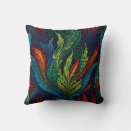 Farbiges Federmuster Kissen