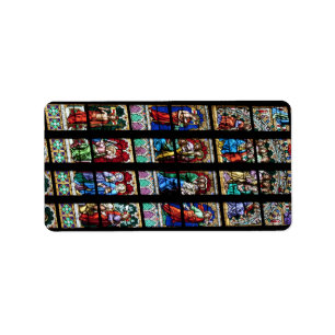 Farbiges Fenster aus festem Glas Adressaufkleber