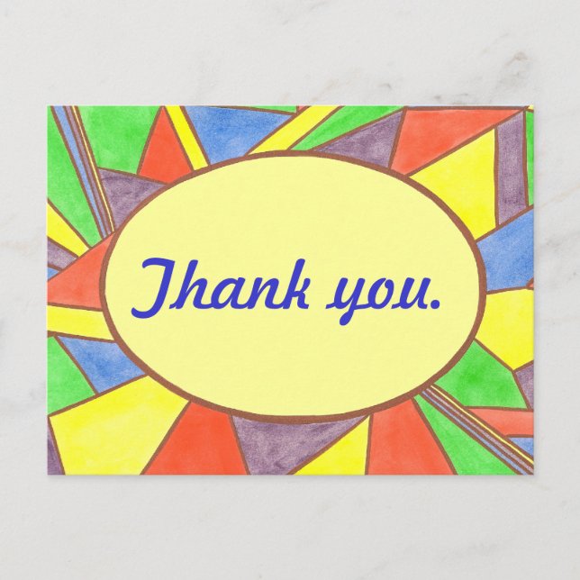 Farbiges festes Glas Danke, Postkarten (Vorderseite)
