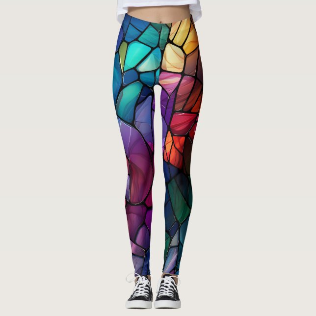 Farbiges festes Glas, lebhaft Leggings (Vorderseite)