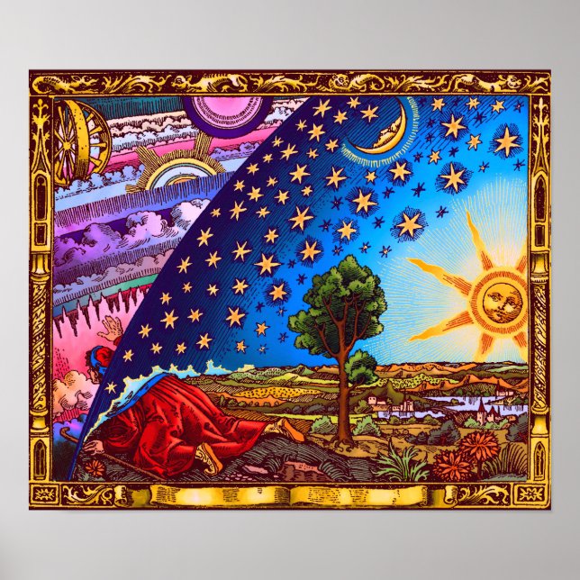 Farbiges Flammarion Dome Poster (mit Rand) (Vorne)