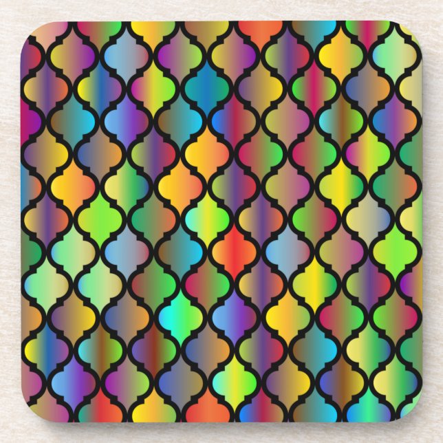 Farbiges Fliesendesign Getränkeuntersetzer (Vorderseite)