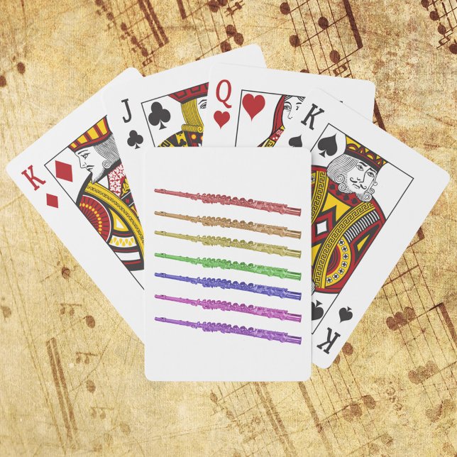 Farbiges Fluggerät Spielkarten (A deck of playing cards with a rainbow flute pattern)