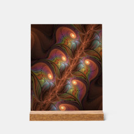 Farbiges fluoreszierendes Abstraktes trippy-Brown- Acrylschild