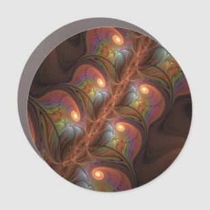 Farbiges fluoreszierendes Abstraktes trippy-Brown- Auto Magnet