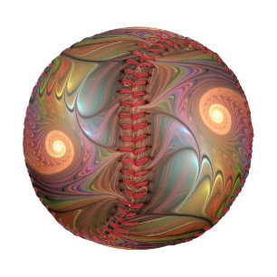 Farbiges fluoreszierendes Abstraktes trippy-Brown- Baseball
