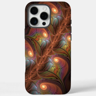 Farbiges fluoreszierendes Abstraktes trippy-Brown- iPhone 16 Pro Max Hülle
