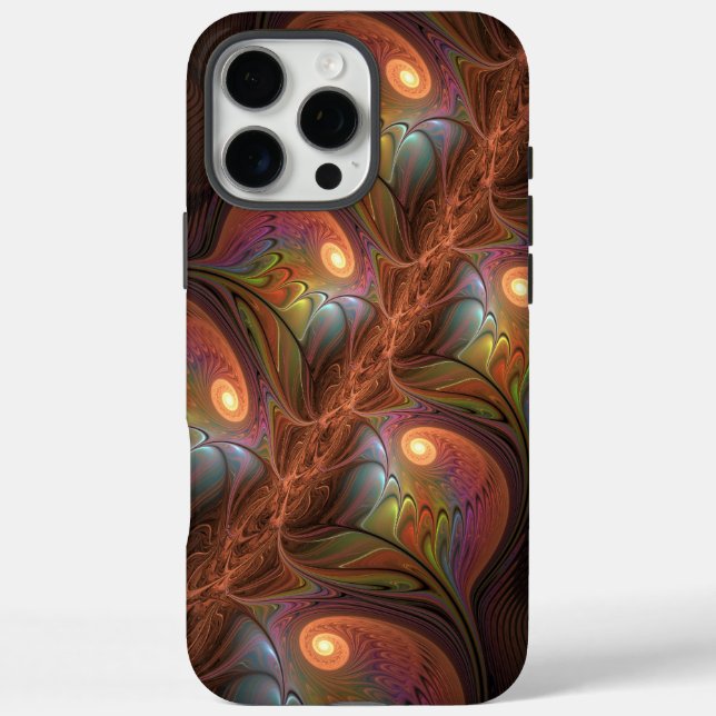 Farbiges fluoreszierendes Abstraktes trippy-Brown- Case-Mate iPhone Hülle (Rückseite)