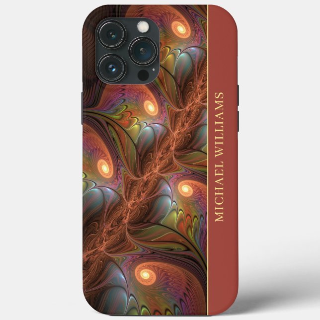 Farbiges fluoreszierendes Abstraktes trippy-Brown- Case-Mate iPhone Hülle (Rückseite)
