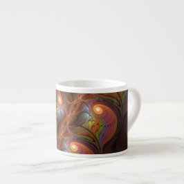 Farbiges fluoreszierendes Abstraktes trippy-Brown- Espressotasse