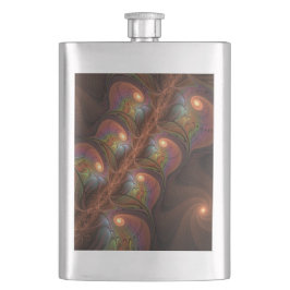 Farbiges fluoreszierendes Abstraktes trippy-Brown- Flachmann