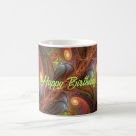 Farbiges fluoreszierendes Abstraktes trippy-Brown- Kaffeetasse