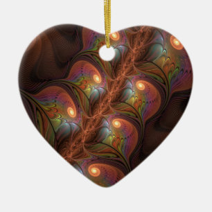 Farbiges fluoreszierendes Abstraktes trippy-Brown- Keramik Ornament