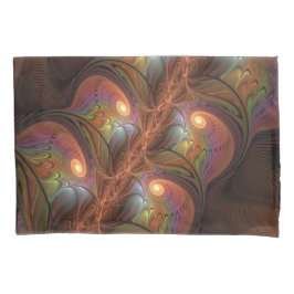 Farbiges fluoreszierendes Abstraktes trippy-Brown- Kissenbezug