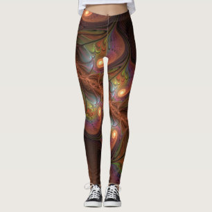 Farbiges fluoreszierendes Abstraktes trippy-Brown- Leggings