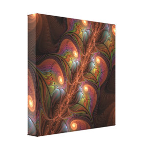 Farbiges fluoreszierendes Abstraktes trippy-Brown- Leinwanddruck