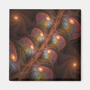 Farbiges fluoreszierendes Abstraktes trippy-Brown- Magnet