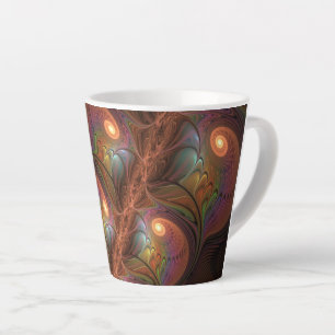 Farbiges fluoreszierendes Abstraktes trippy-Brown- Milchtasse