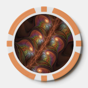 Farbiges fluoreszierendes Abstraktes trippy-Brown- Pokerchips