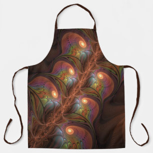 Farbiges fluoreszierendes Abstraktes trippy-Brown- Schürze