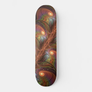 Farbiges fluoreszierendes Abstraktes trippy-Brown- Skateboard