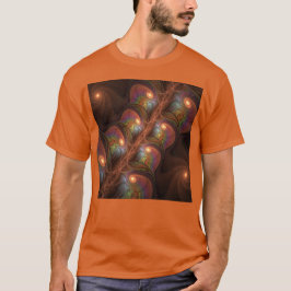 Farbiges fluoreszierendes Abstraktes trippy-Brown- T-Shirt