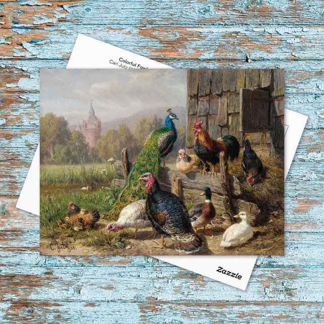 Farbiges Fowl Barnyard Carl Jutz Postkarte (Von Creator hochgeladen)