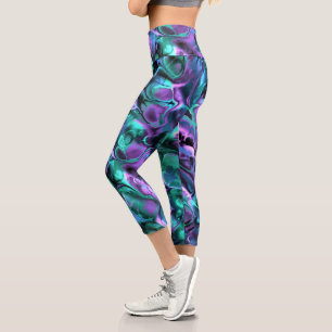 Farbiges Fraktal Capri Leggings