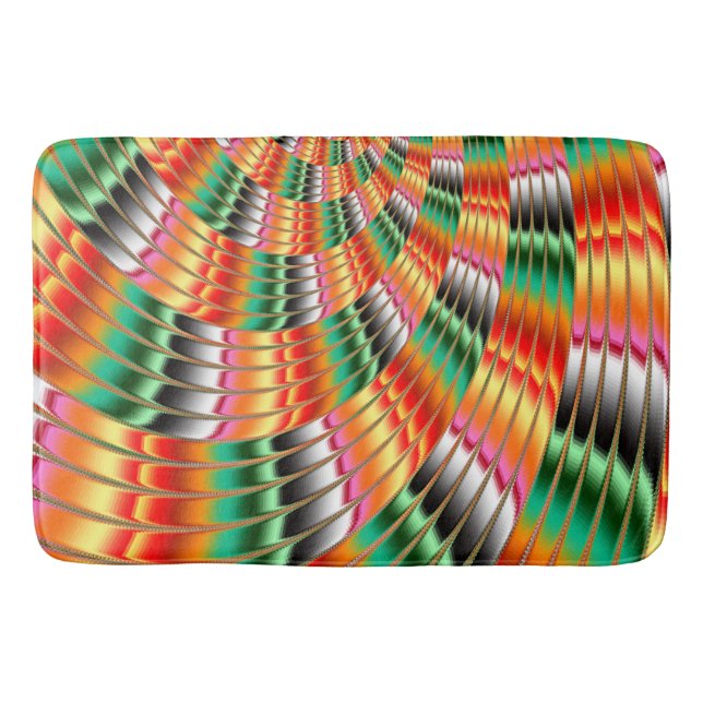 Farbiges Fraktal Design Badematte (Vorderseite)