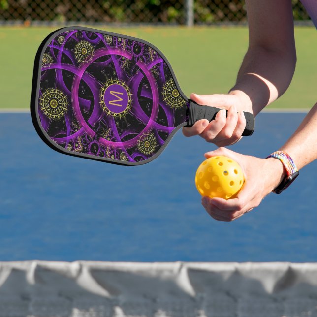 Farbiges Fraktal Mit Monogramm Pickleball Paddel Pickleball Schläger (InSitu)