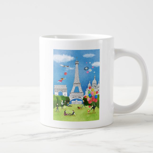 Farbiges Frankreich Jumbo-Tasse (Rechts)