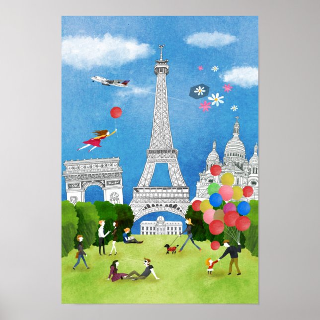 Farbiges Frankreich Poster (Vorne)