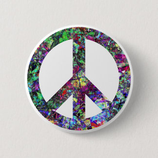 Farbiges Friedenszeichen Button