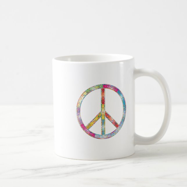 Farbiges Friedenszeichen Kaffeetasse (Rechts)