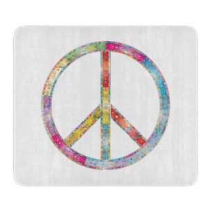 Farbiges Friedenszeichen Schneidebrett