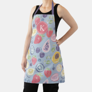 Farbiges Fruchtmuster Monogram Schürze
