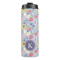 Farbiges Fruchtmuster Monogram