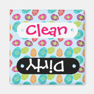 Farbiges Frühjahrs-Ostereier-Muster auf Baby Blue Magnet